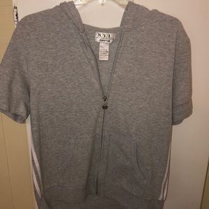 Short sleeve grey zip up jacket